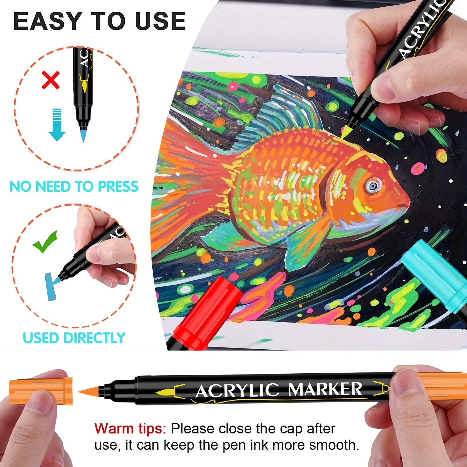 Colors Acrylic Double Tip Acrylic Paint Marker Pens Fine - Temu