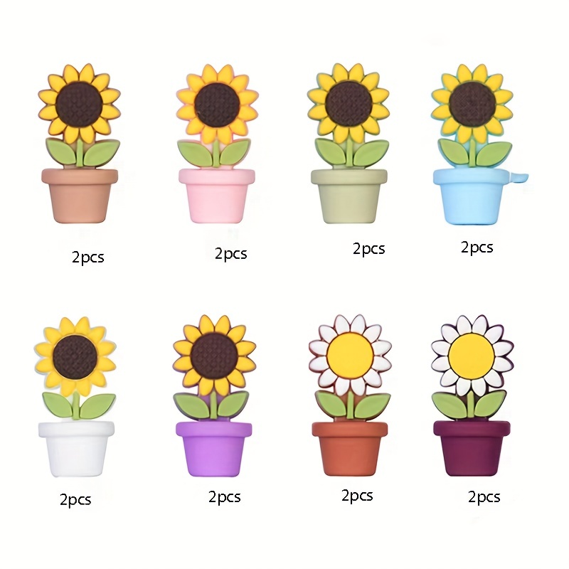 2 Styles Cute Sunflower Design Resin Charms Jewelry Making - Temu