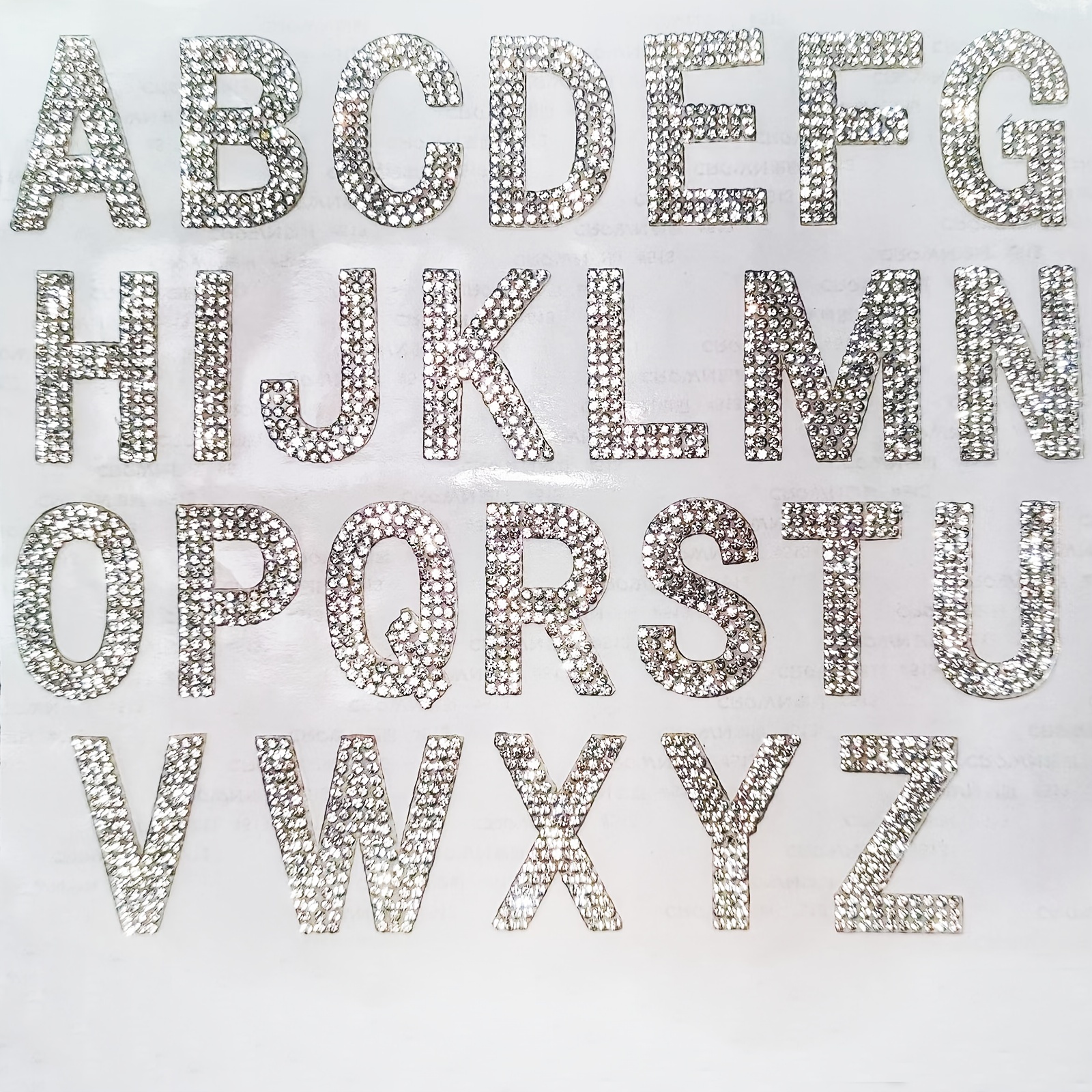 68 Pieces Glitter Rhinestone Stickers Glitter Rhinestone Alphabet Letter  Stickers 34 Letters Self-Adhesive Stickers for Art Crafts Clothing DIY