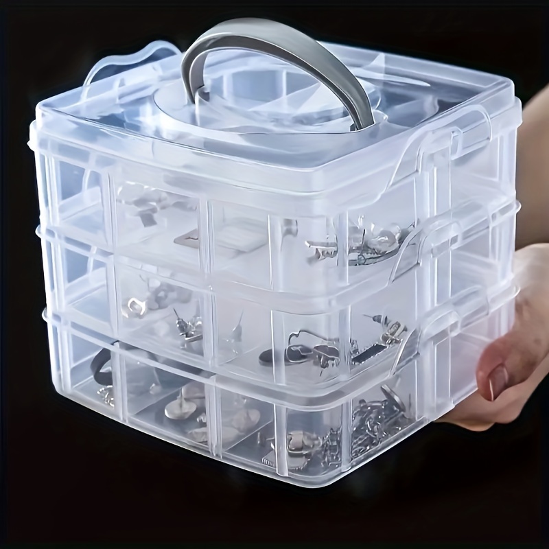 1pc 15 Girds Clear Large Plastic Organizer Box with Dividers Bead for  Jewelry Box Craft Storage