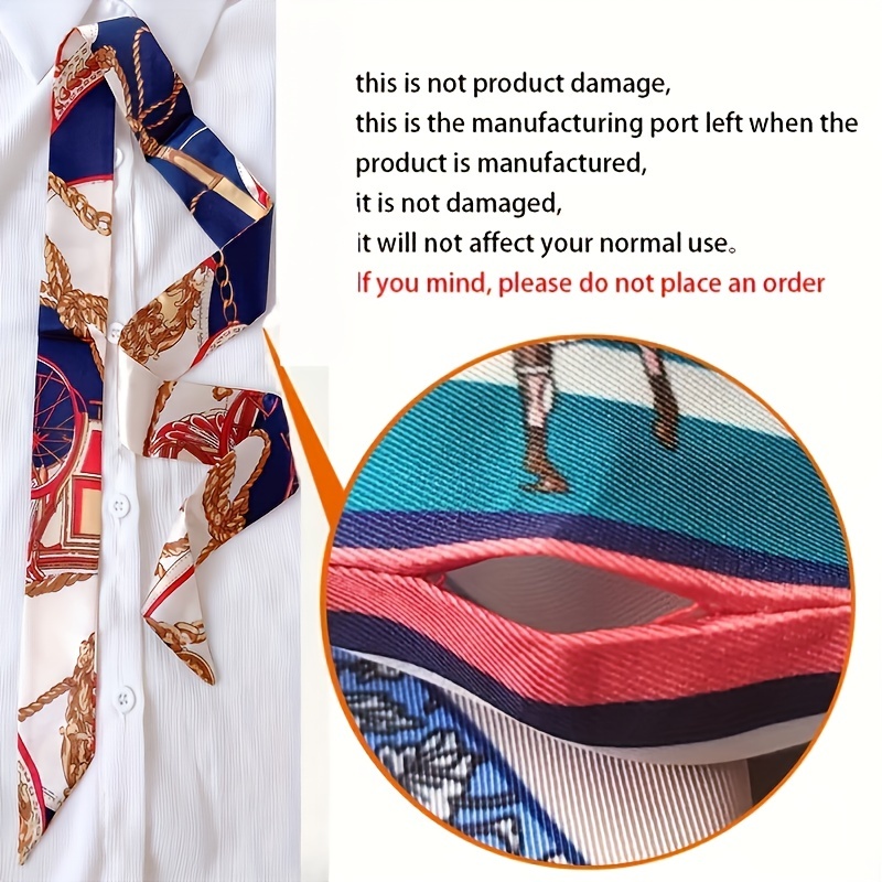 French Style Twilly Scarf Long Ribbon Neckerchief