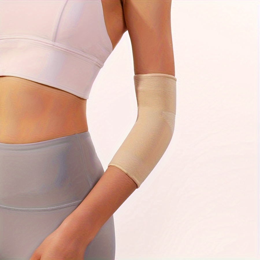 Beige Arm Compression Sleeves Slimming Toning Elastic Elbow - Temu Canada