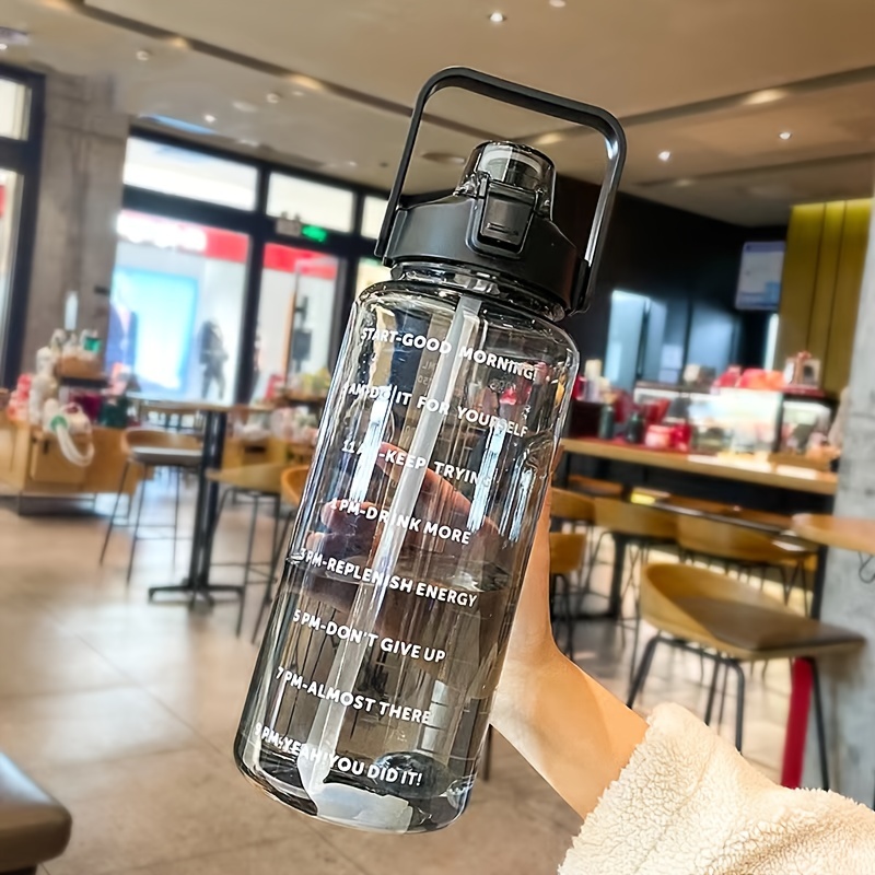 YCNYCHCHY 2000/2500 Ml Water Bottles 67/84 Oz Leak Proof Straw Anti-drop  Fast Flow Trendy Water Bottle with Time Reminder Drink More Water