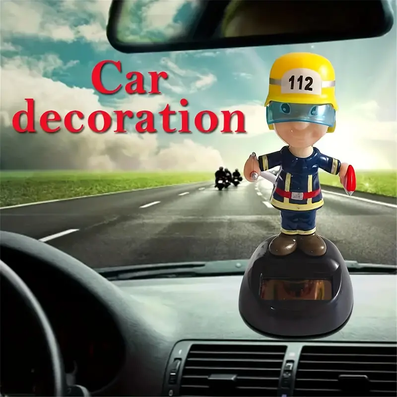 Nette Auto Ornament Feuerwehrmann Schütteln Kopf Dashboard Action