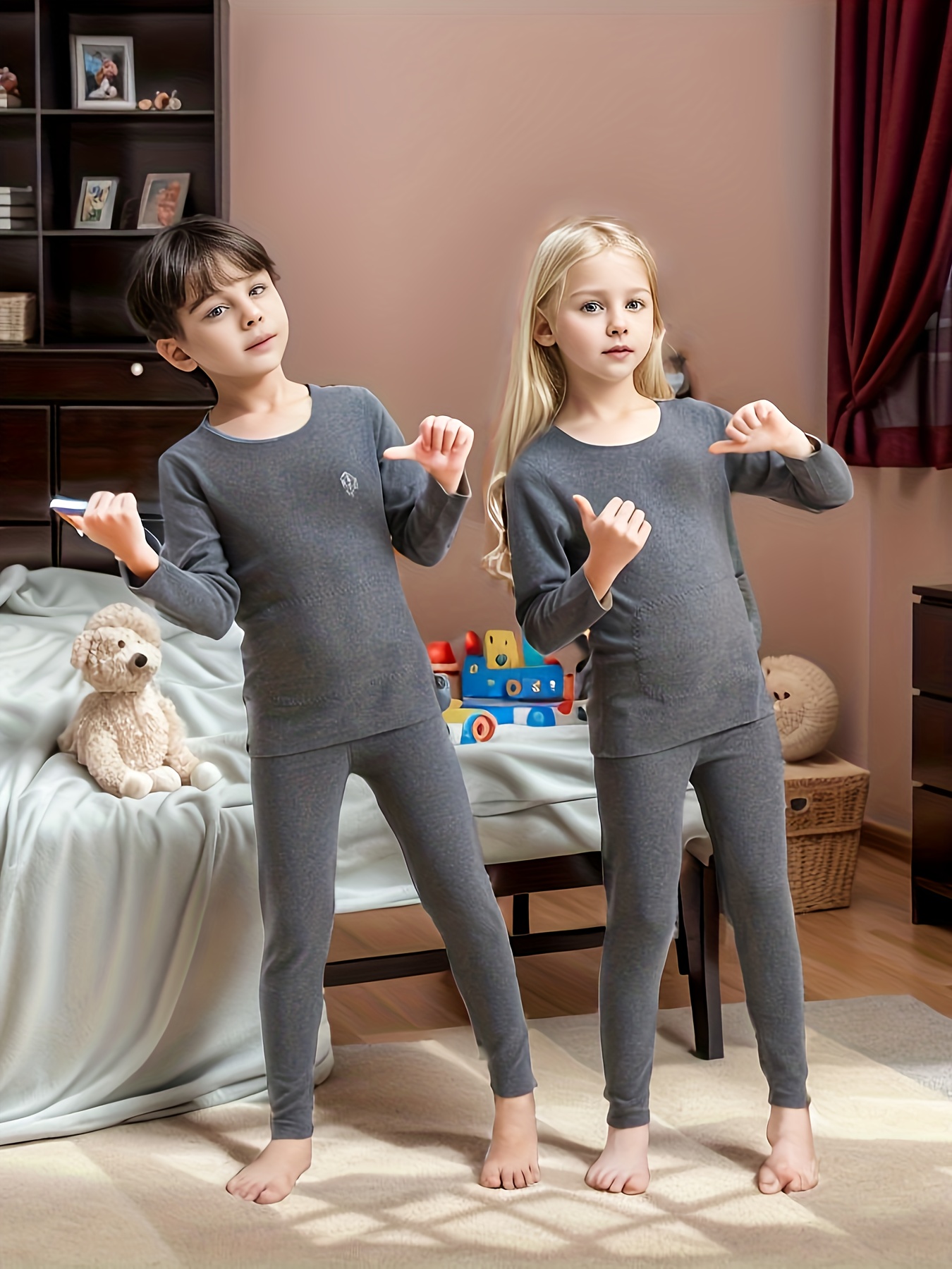 Thermal Underwear Children Pajamas Long Johns Set Seamless Underwear For  Boys Girls Sleepwear Autumn Winter Cartoon Kids Clothes