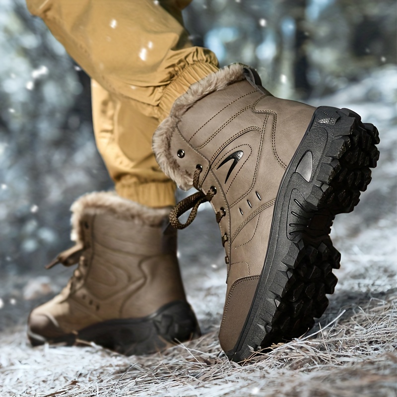 Mens Winter Snow Boots Non Slip Insulated Warm Durable Outdoor Ski Classic  Ankle Boots, Free Shipping, Free Returns