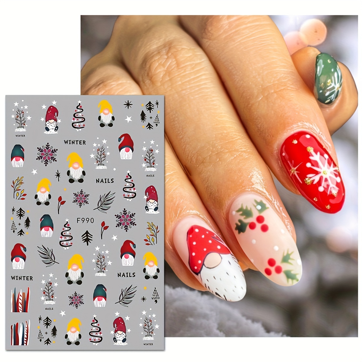 Adesivi Nail Art Natalizi Decalcomanie Nail Art Design - Temu Italy