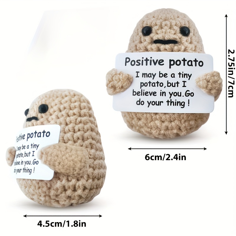 Mini Funny Positive Potato Cute Wool Crochet Knitted Potato - Temu