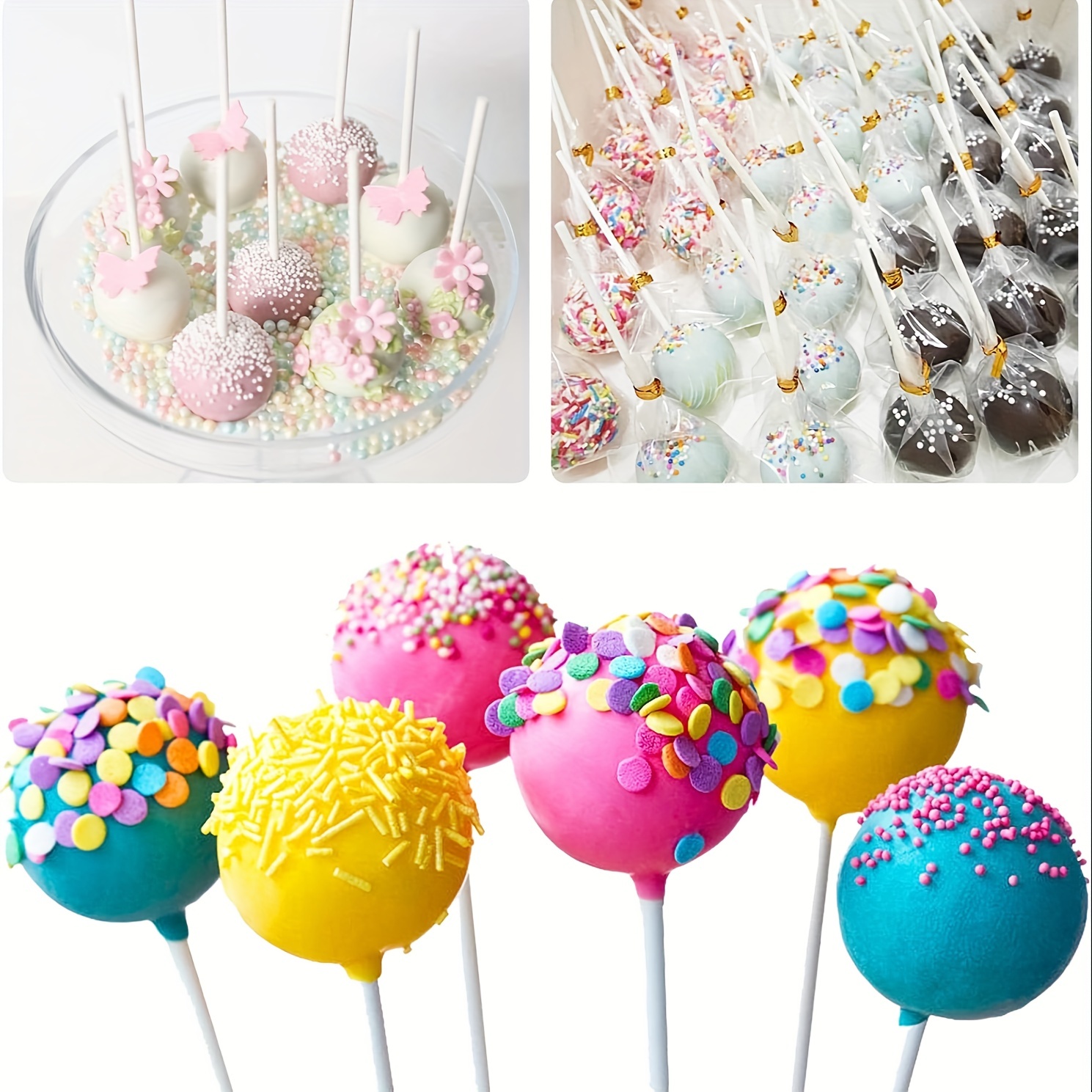 Cake Pop Sticks And Wrappers Kit Including Paper Lollipop - Temu