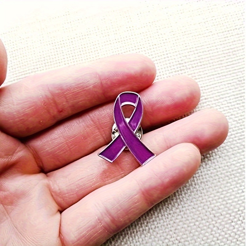 Purple Awareness Ribbon Pin Support Domestic Violence Lupus - Temu