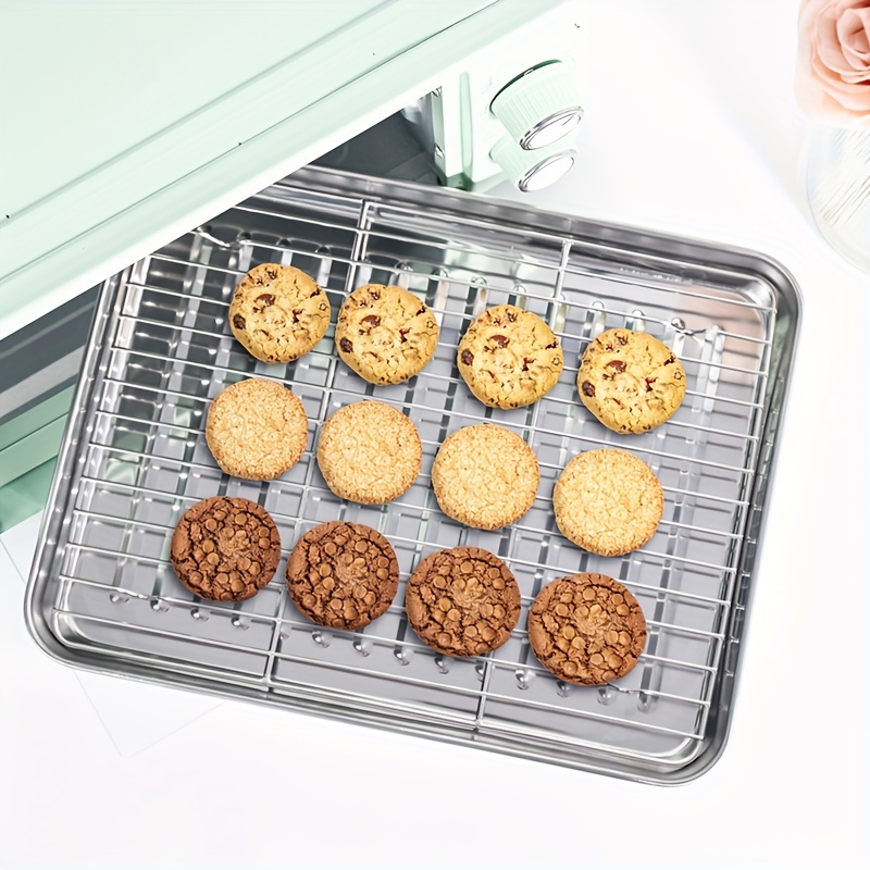 Stainless Steel Baking Pan With Rack, Cookie Sheet With Cooling Rack, Baking  Tray For Oven, Nonstick Baking Sheet, Dishwasher Safe, Kitchen Baking  Tools,, - Temu United Arab Emirates