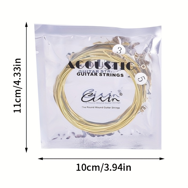 6pcs Brass Hexagonal Acoustic Guitar Strings Enhanced Sound and Durability