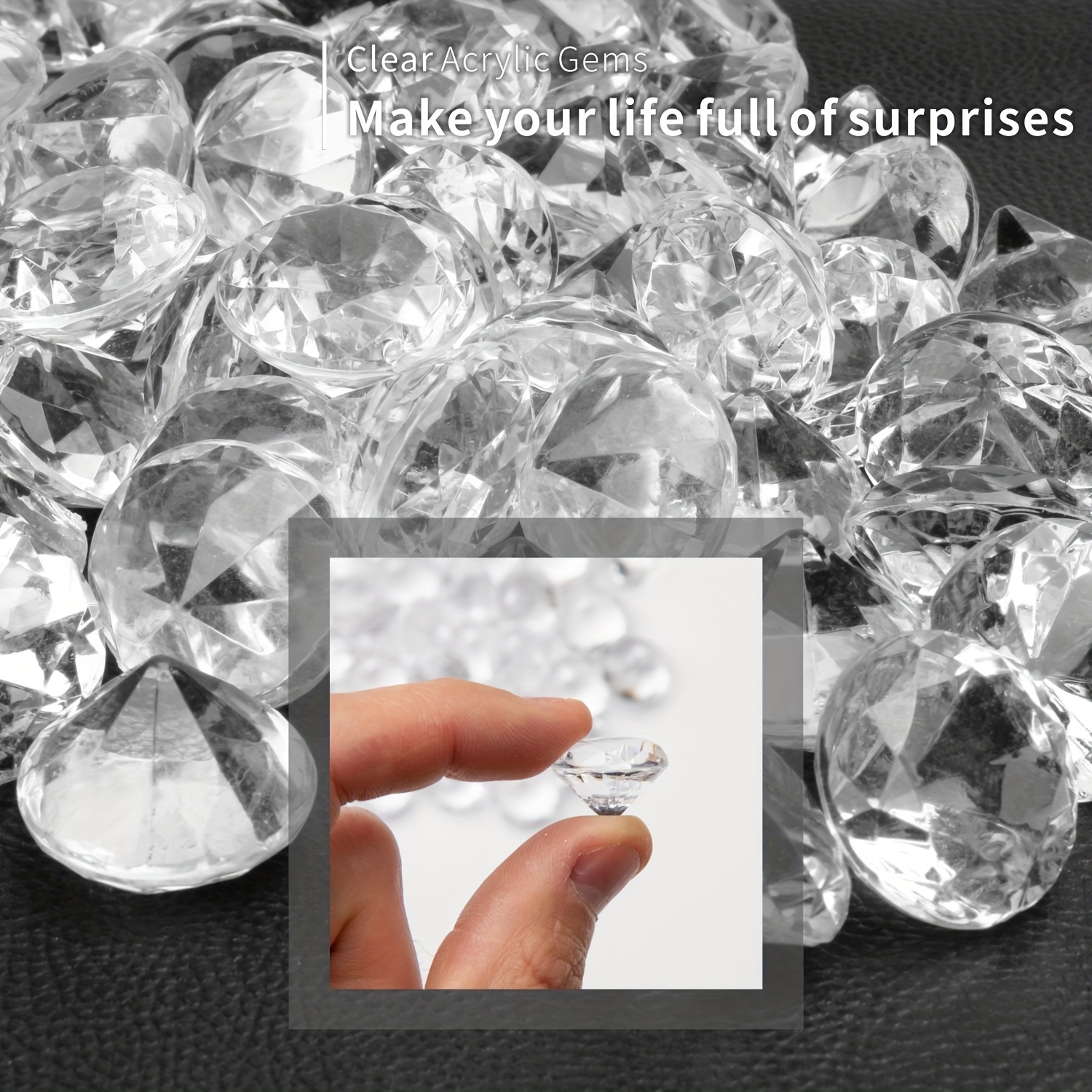 Diameter Flat Marbles Mini Acrylic Gems Beads Fake Gemstones - Temu