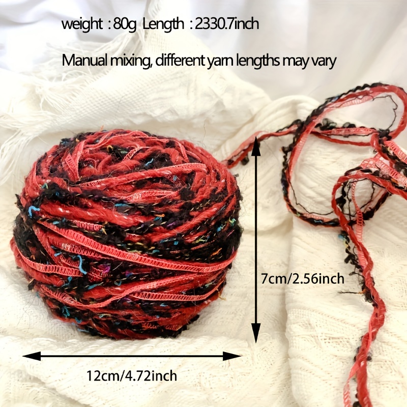 Melenge Wool Yarn With Red Needles Diy Hand Knitting Yarn - Temu