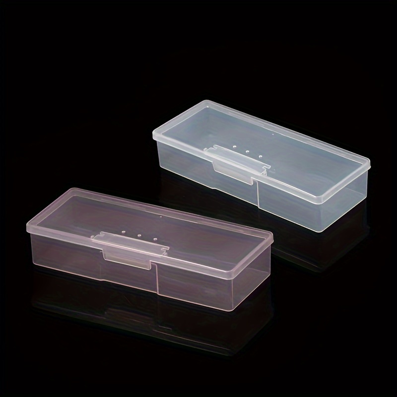 Plastic Transparent Multifunctional Rectangular Storage Box Nail Art Tool  Box Office Supplies Organizer Manicure Tool Box