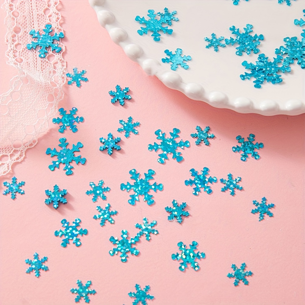 1200pcs Snowflake Confetti Blue & White Glitter- Winter Wonderland Decor, Blue Snowflake Confetti, Snowflake Party Favors for Kids, Winter Baby Shower