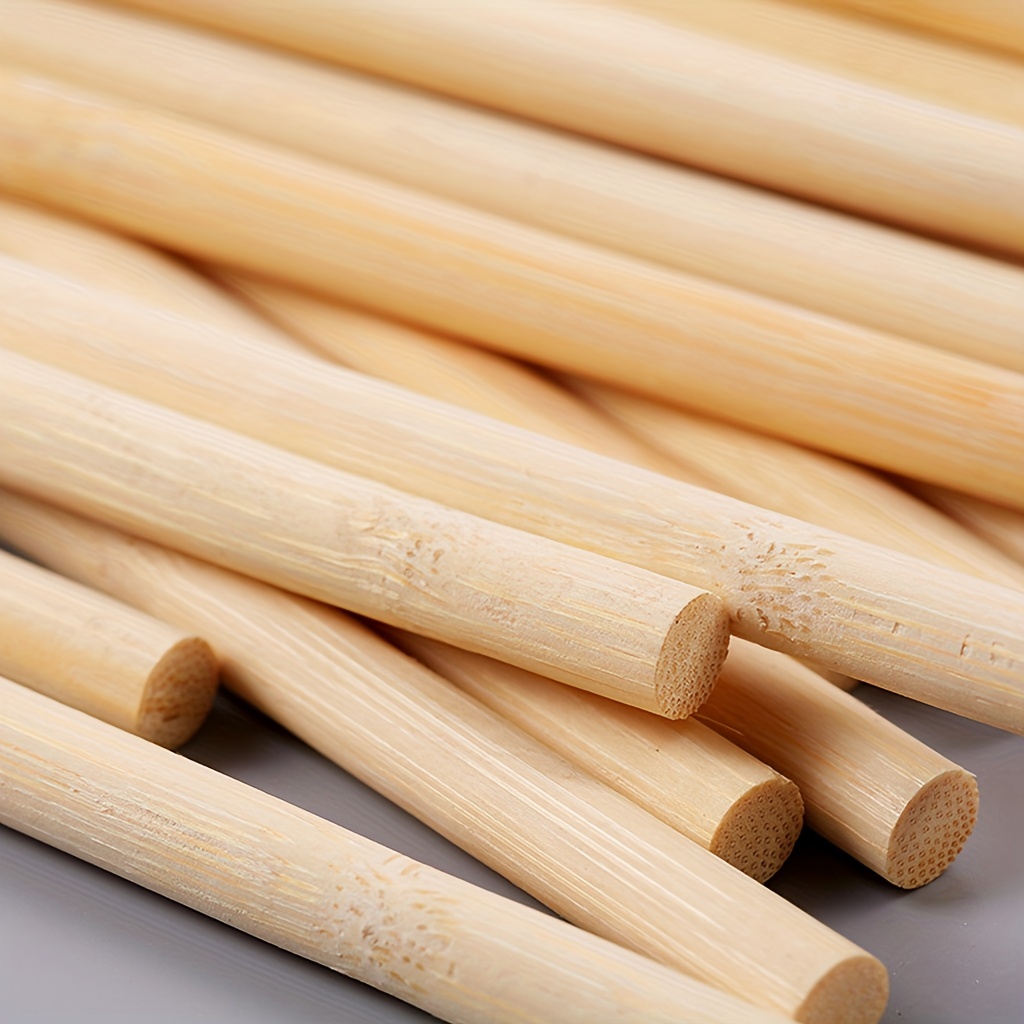 100pcs Natural Carbonized Round Square Bamboo Sticks DIY Handcraft