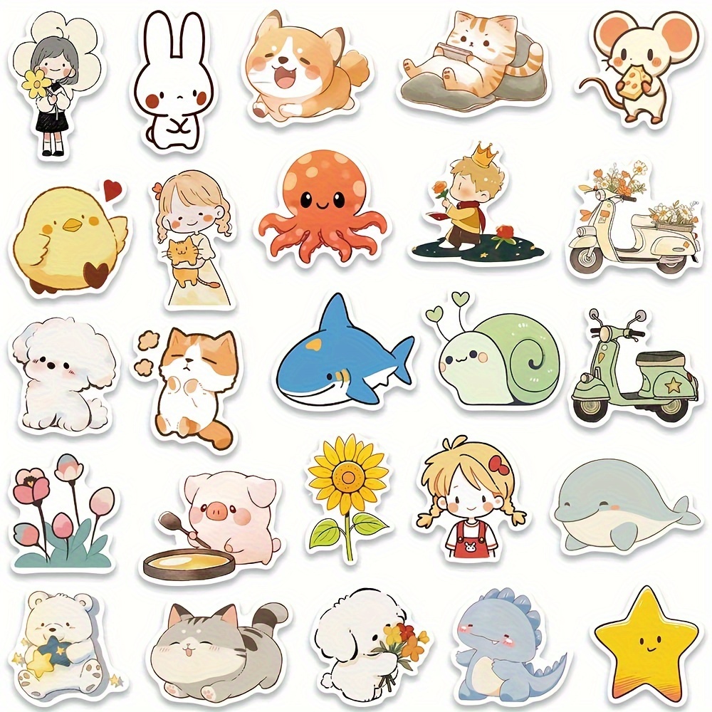 Cartoon Animal Food Graffiti Sticker Holder Cup Diary - Temu