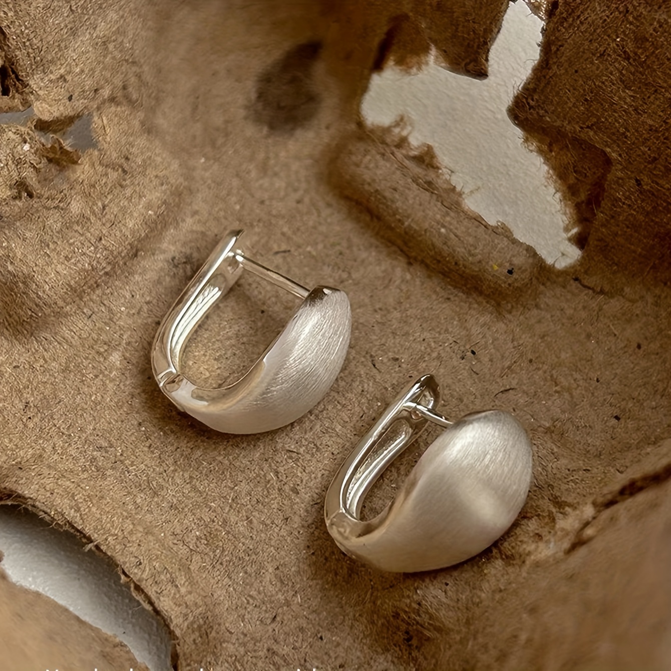 Vintage Copper Hoop Earrings Matte Finish