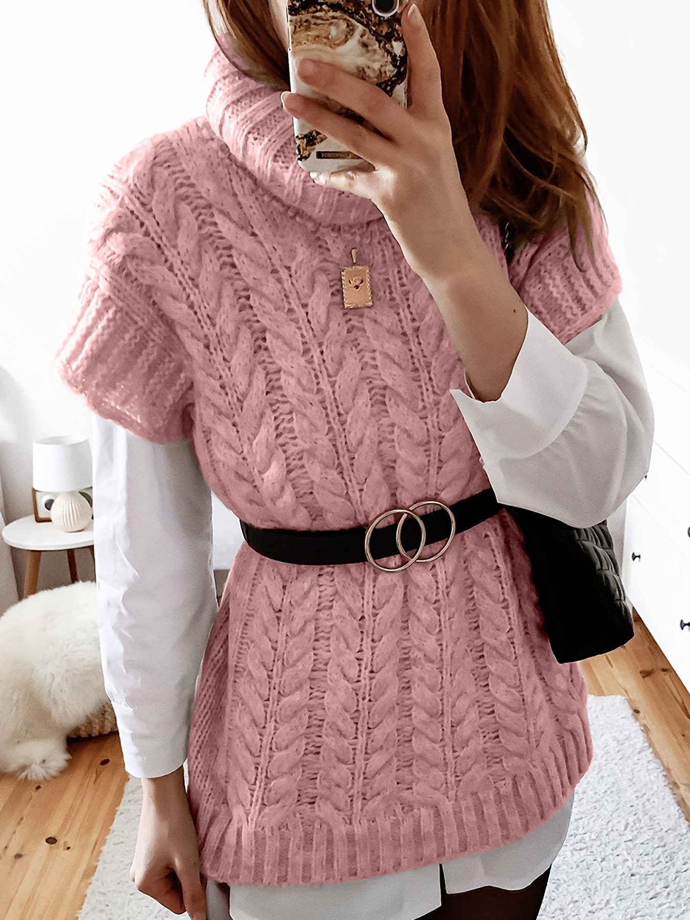 Pink Loose Cowl Neck Sweater  Sweater fashion, Pink sweater outfit, Fashion