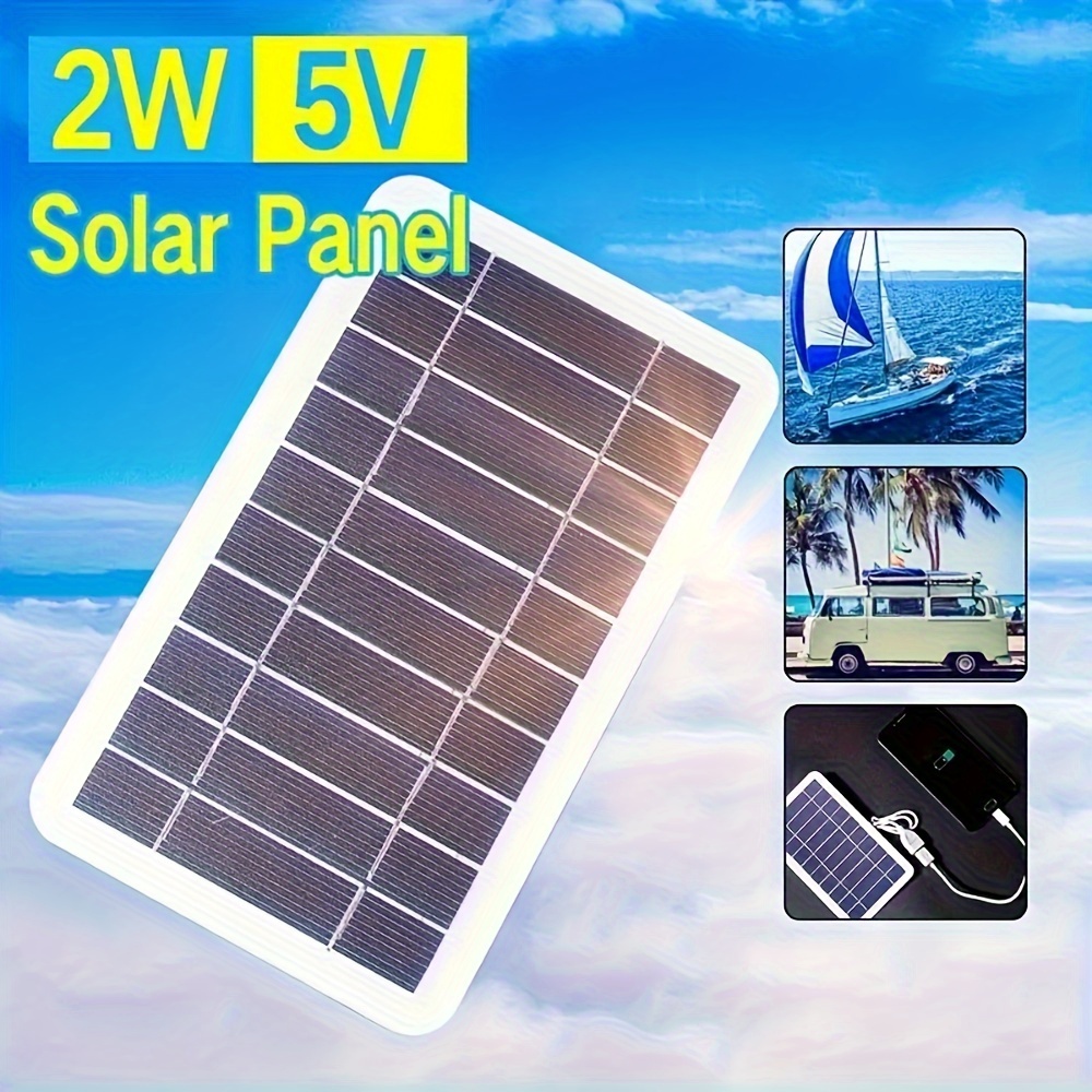 1pc solar portable charging panel outdoor waterproof solar usb charger is suitable for outdoor travel and camping mobile power mobile phone charging bank flashlight fan details 1