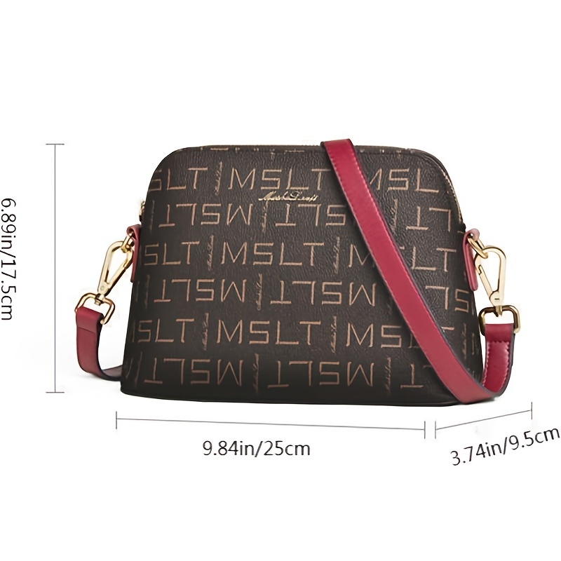 Letter Graphic Shell Handbags, Vintage Faux Leather Crossbody Bag, Women's  Mini Dome Purse With Zipper - Temu Austria