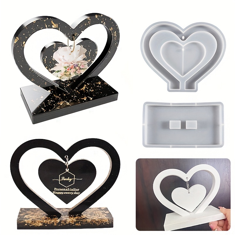 1set Large Heart Display Resin Mold, DIY Personalized Photo Heart