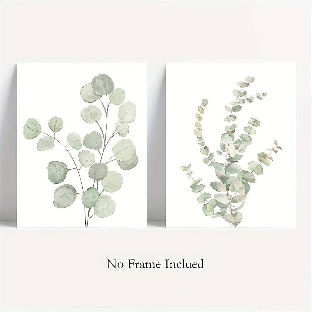 Boho Bathroom Decor Botanical Wall Art Prints, Unframed Sage Green Plants  Decor For Bedroom|office, Minimalist Eucalyptus Leaves Watercolor Art  Prints, Pictures, Temu Australia