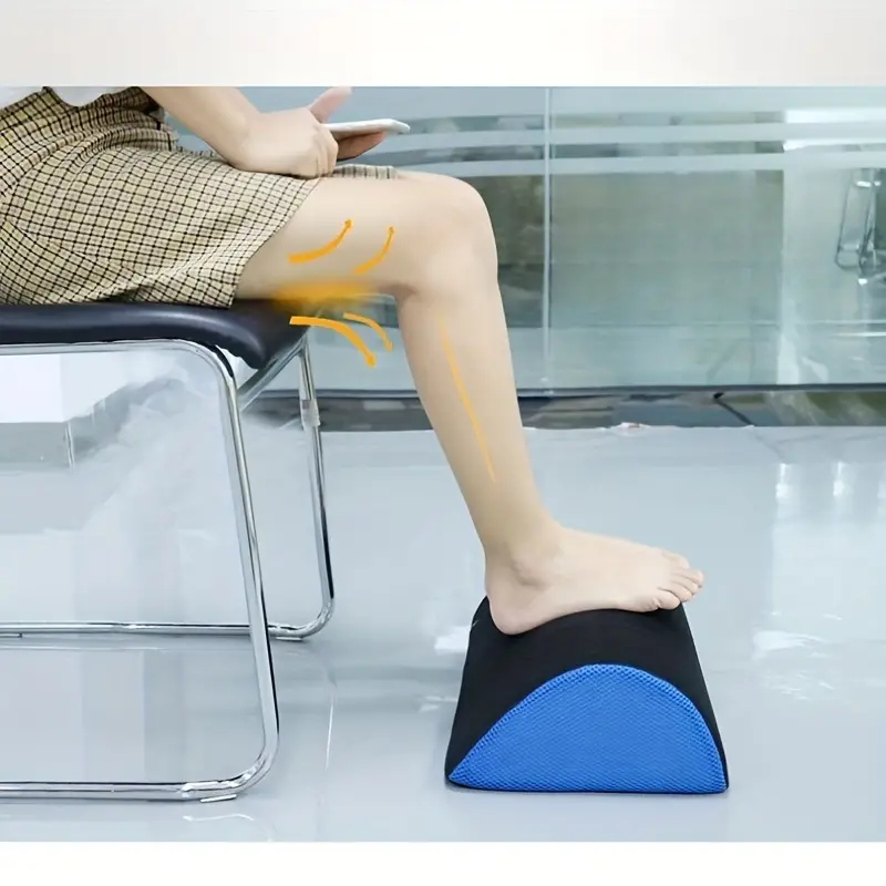 1pc Foot Rest For Under Desk At Work , Ergonomic Office Desk Foot Rest  -Under Desk Footrest With Washable Cover -Desk Foot Stool Home Accessories-  Foa