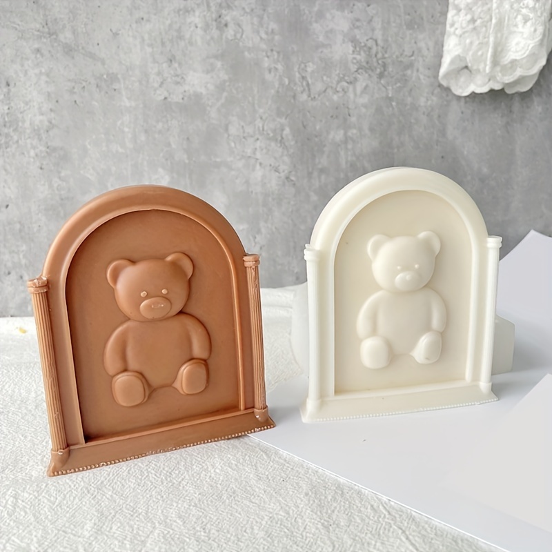 1pc Sitting Teddy Bear Silicone Candle Mold Handmade Incense - Temu