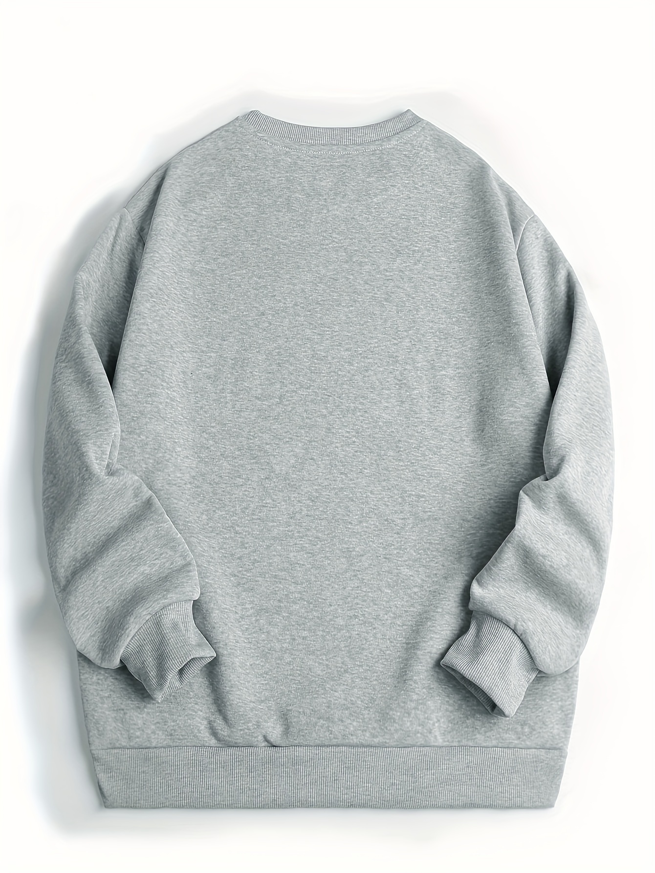 Ardene Solid Crew Neck Sweatshirt in Light Grey, Size, Polyester/Cotton, Fleece-Lined, Eco-Conscious