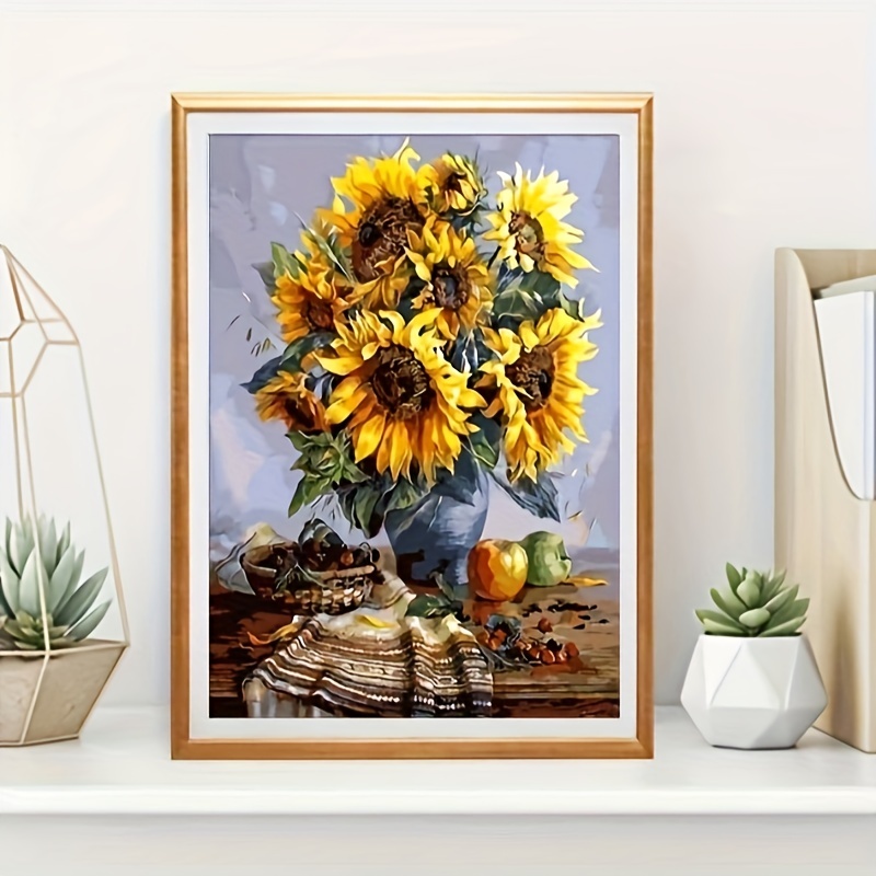 Diy Sunflowers Diamond Painting Kits Hanging Sign - Temu
