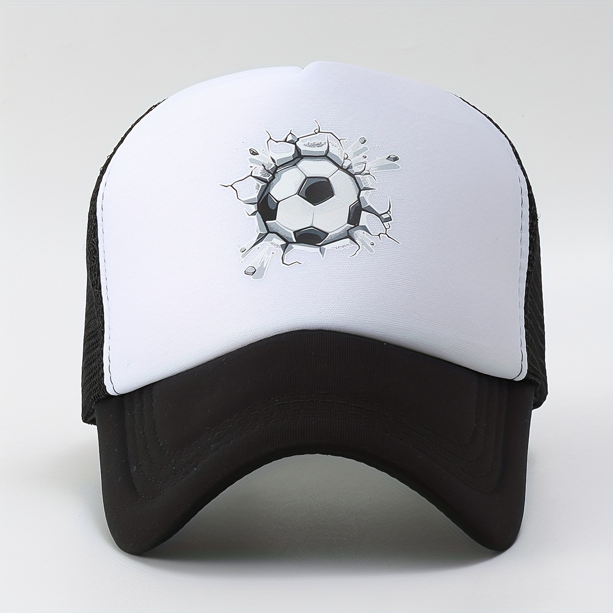 Football Printed Mesh Baseball Cap Sunshade Dad Hat