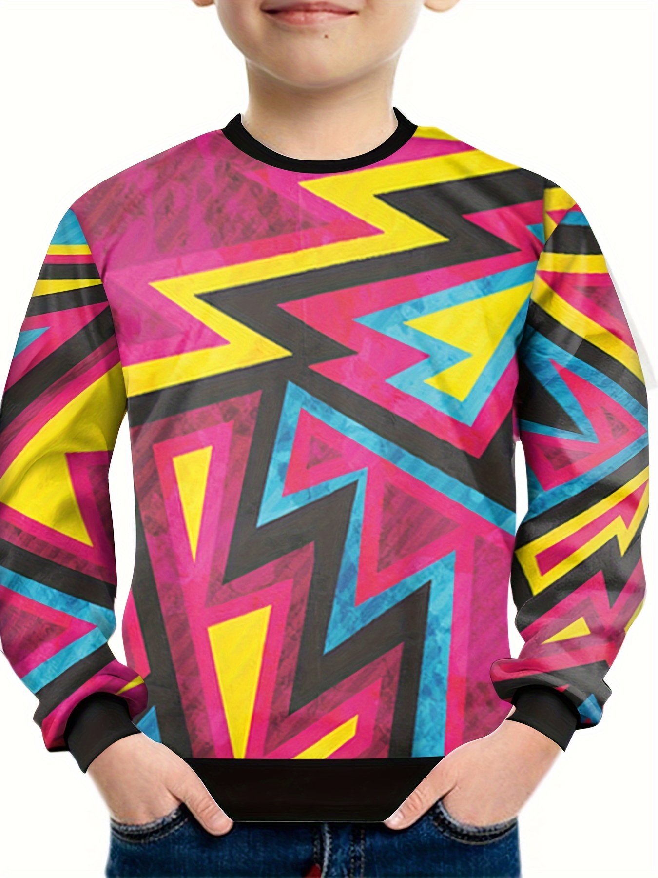 Geometric print sweatshirt new arrivals