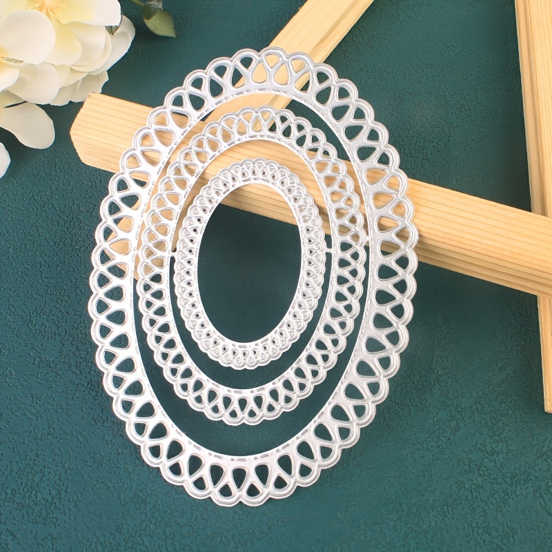 1pc Flower Lace Oval Frame Background Metal Cutting Dies Embossing Stencil  Die Cuts For Cardmaking Scrapbooking Paper Crafts Supplies