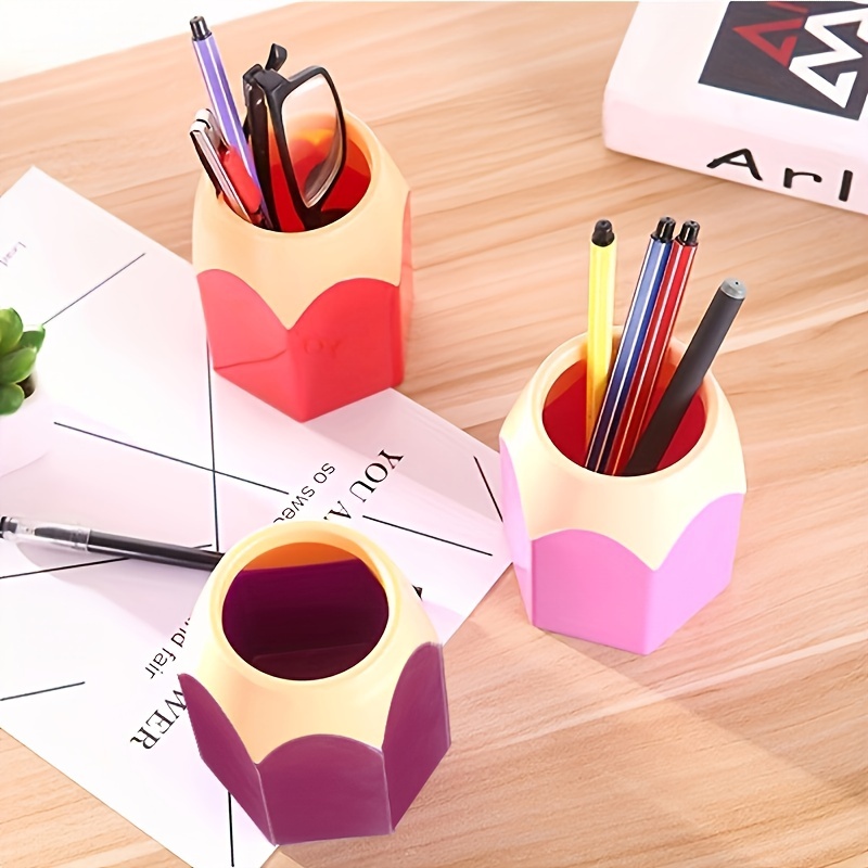 Creative Cute Pencil Holder Stylish Desktop - Temu