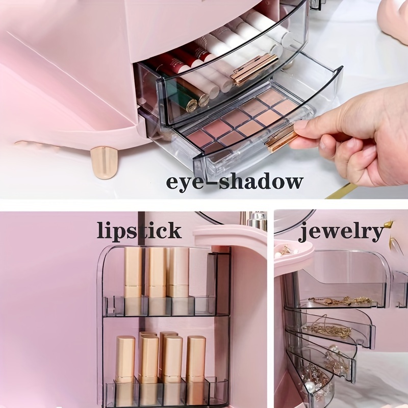 Large Transparent Cosmetic Storage Box Portable Makeup Case - Temu