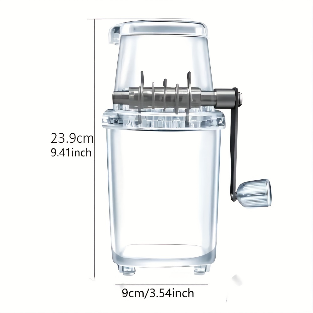 1pc small household manual ice crusher ice maker machine clear ice crusher transparent multi purpose hand cranked shaved ice machine diy hand crank ice crusher summer essential ice tool details 2