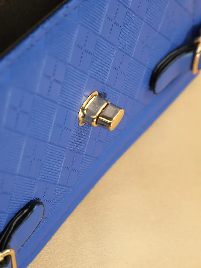 stylish argyle embossed handbag retro square crossbody bag womens shoulder flap purse with turn lock details 9