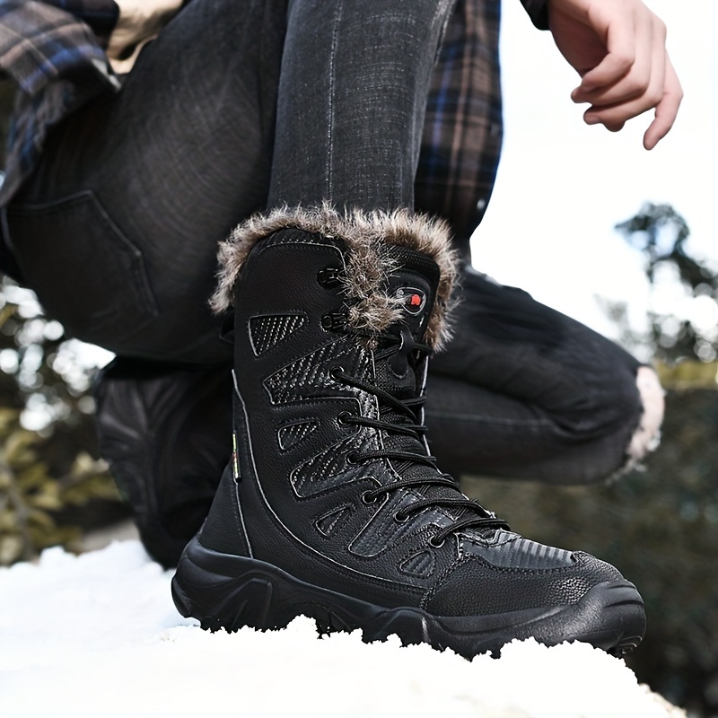 Botas De Nieve Para Hombre Al Aire Libre, Zapatos Térmicos De Invierno,  Botas De Senderismo A Prueba De Viento Con Forro Difuso
