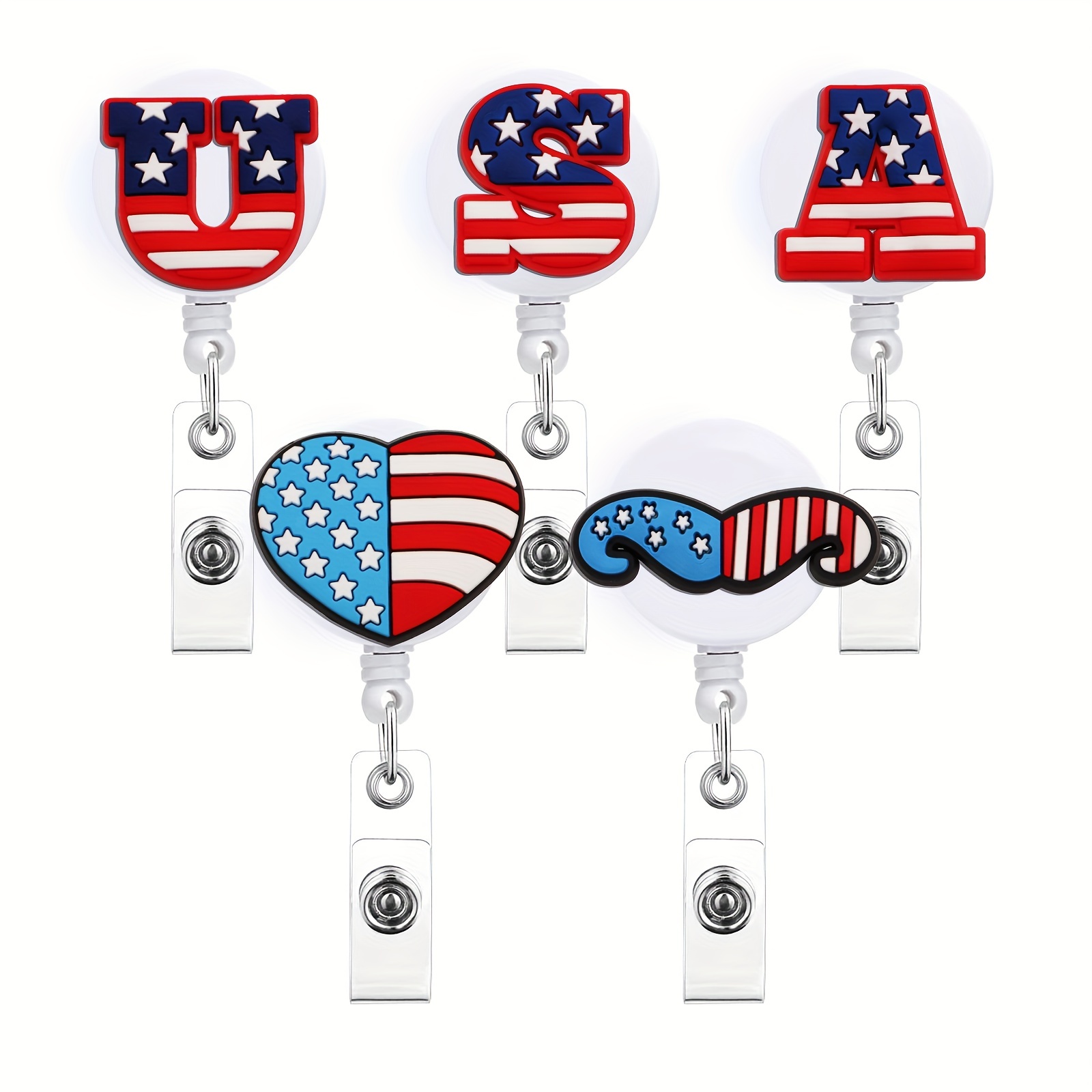 Retractable Badge Reel With Usa Cute Badge Holder With - Temu