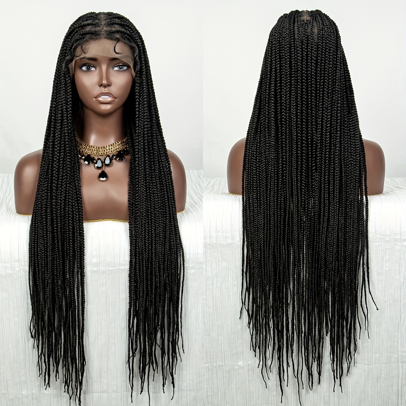 Full Lace Braided Wigs Locs Crochet Hair Wigs Synthetic - Temu