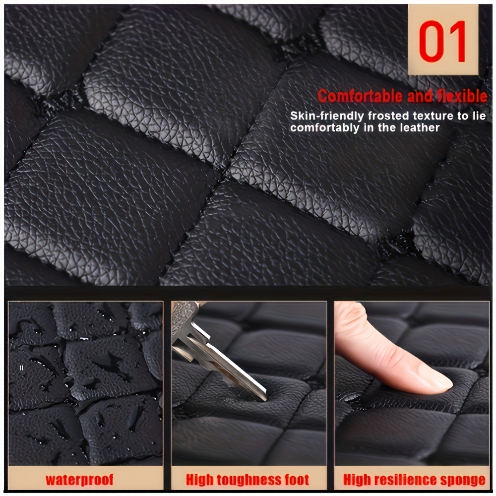 Universal Waterproof Car Floor Mats Front Rear Leather Car - Temu