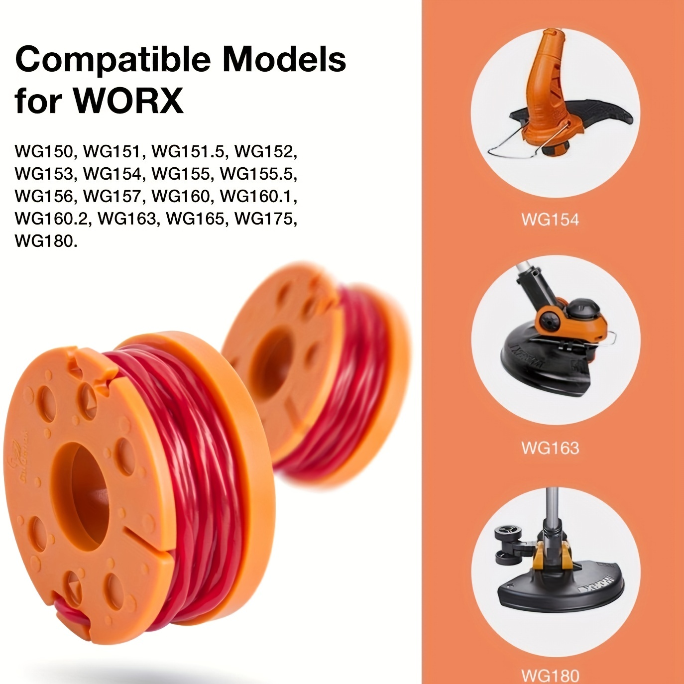 WA0010 Replacement Spool Line For Worx WG180 WG163 Trimmer 43 OFF