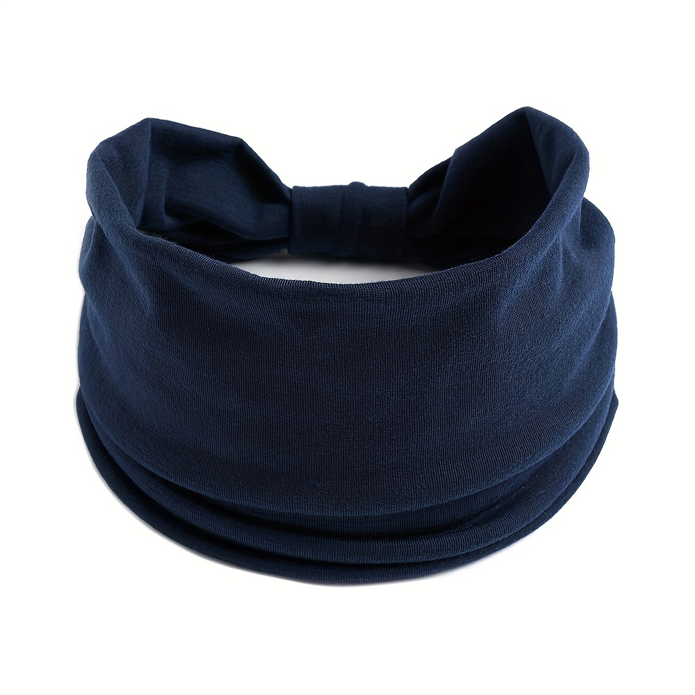 Acheter Turban Headwrap Couleur Unie Noeud Large Bandeaux pour Femmes Doux  Coton Sport Élastique Bandes De Cheveux Accessoires Yoga Bandana Bandage