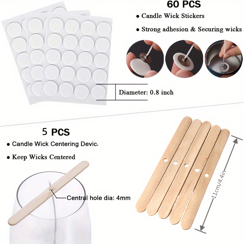 Bulk Candle Wicks Include With Candle Wick Stickers And Wooden