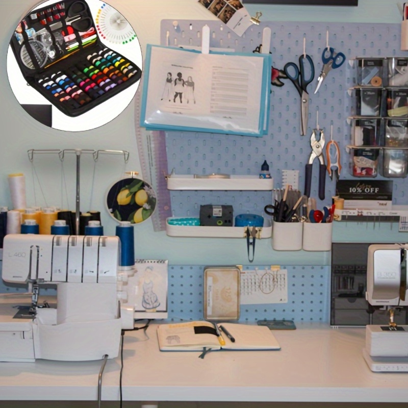 Kit de costura para adultos, kit de aguja e hilo para costura, suministros  de costura profesionales, accesorios con tijeras a medida, hilo 43XL, 30