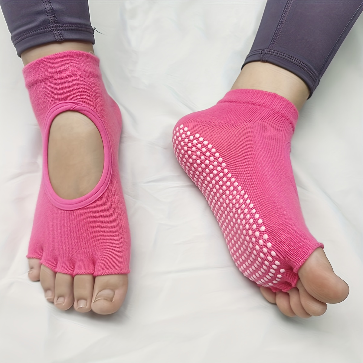 Buy Pilates Ballet Socks for Women, Toeless Non Slip Skid Open