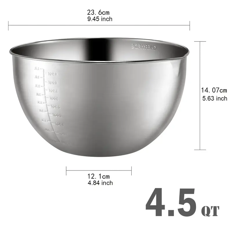 2.5 quart/4.5 quart Mixing Bowl Pour Spout Non slip Silicone