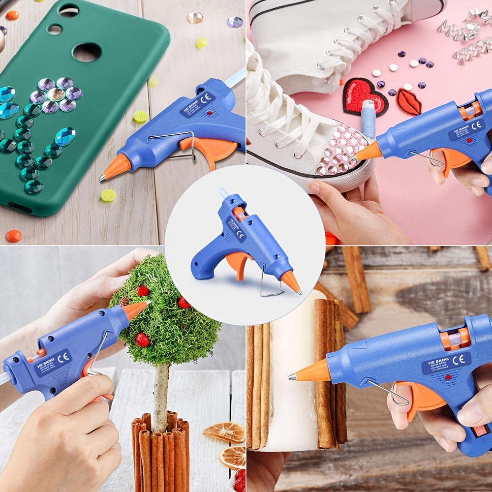 Mini pistola de pegamento caliente para niños, temperatura de  manualidades de 10 W con boquilla aislada de silicona segura : Arte y  Manualidades